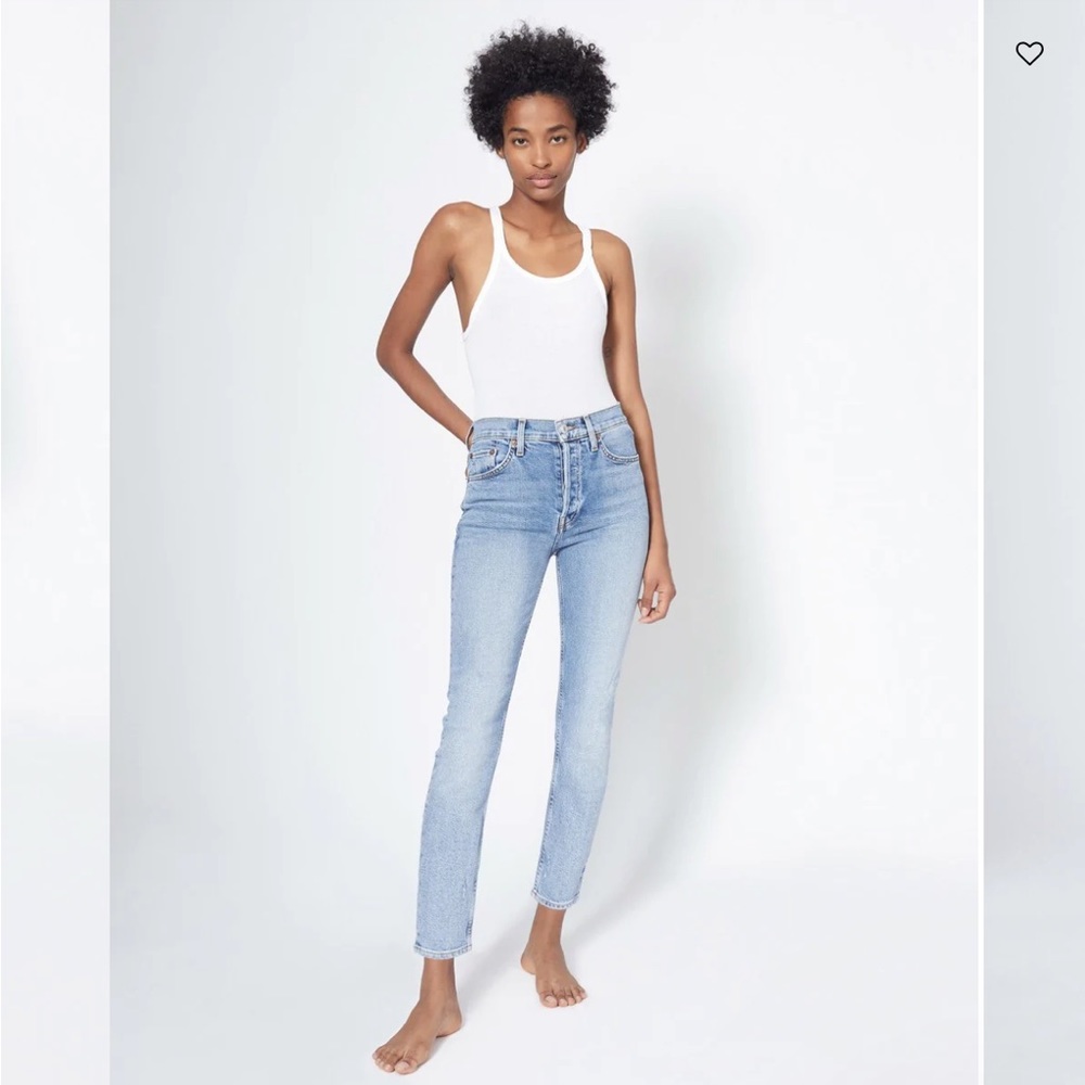 Redone comfort stretch high rise ankle crop